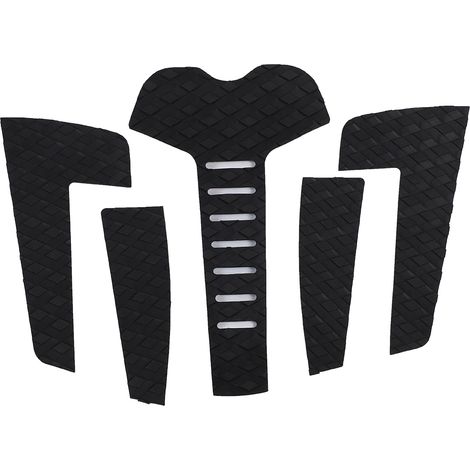 Pad de Traction pour Planche de Surf - Lot de 5, Revêtement Anti-Dérapant en EVA pour Queue et Dessus de Planche (Noir) (1/5)