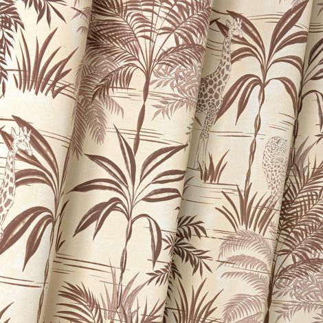 Tissu obscurcissant motif végétal et animal Violet 150 cm