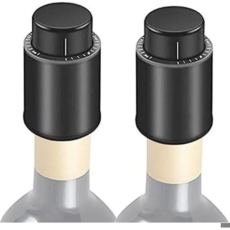 Bouchons à vide pour pompe à vin, protège-bouchons pour bouteilles en verre (grand format, 2 pièces) (1/5)