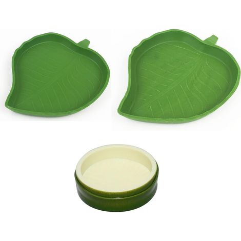3-Piece Tortoise Wood Chip Set, Tortoise Water Bottle, Tortoise Accessory, Tortoise Bowl, Suitable for Tortoises, Lizards, Hamsters, Cats, Dogs, Green