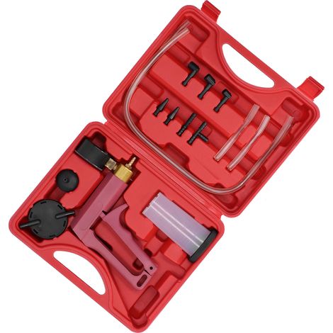 Outil de test de pression à vide portatif, kit de purge de freins, adaptateurs et connecteurs avec coffret à outils (1/5)