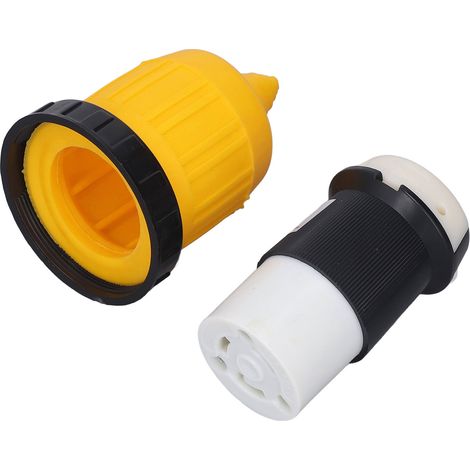 Connecteur verrouillable 30A isolé sécurisé et fiche à verrou rotatif avec cache-cordon pour camping-car (1/5)
