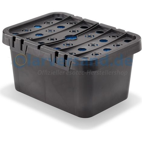 Esotec – Filtre de bassin pour pompe immergée S 6L – Filtration mécanique et biologique – Pour petits bassins jusqu'à 1m3 – Dimensions 290x210x160mm