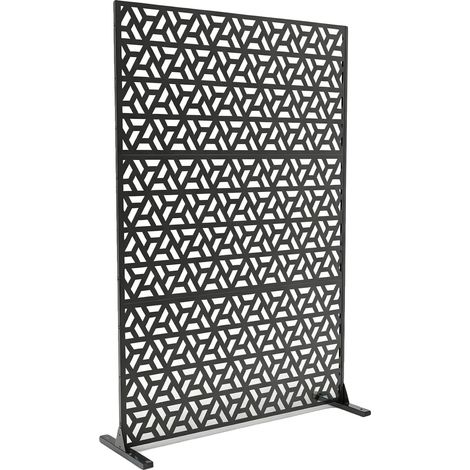 Schermo per la privacy, struttura in metallo resistente, design esterno elegante, Nero A (1/2)