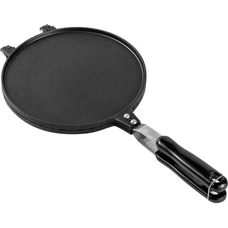 Moule À Gaufres Roulées - En Alliage D'aluminium Alimentaire - Poignée Isolée Thermique - Compatible Gaz - 17 x 38,5 cm - Noir - 1 Pièce