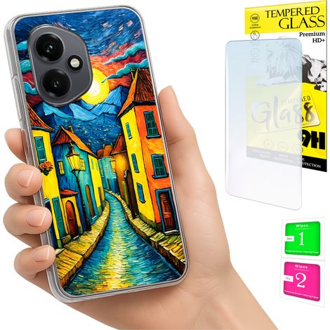 Custodia per Honor X7d / 400 Smart Photo Case Back Art + vetro 9H (1/5)
