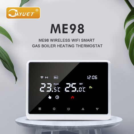 Control de temperature de Thermostat intelligent sans fil Tuya RF WiFi pour le chauffage de l'eau de la chaudiere a gaz (1/4)