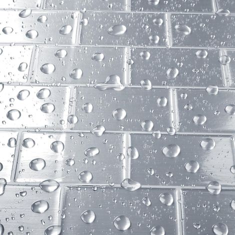 Livelynine Credence Cuisine Adhesive Effet Aluminium Brossé Carrelage Adhesif Mural Salle de Bain Effet Inox Brossé Metro 3D Dalle PVC Adhesive Murale 30x30 16 Pièces Lavable Crédence Adhésive Cuisine (1/5)
