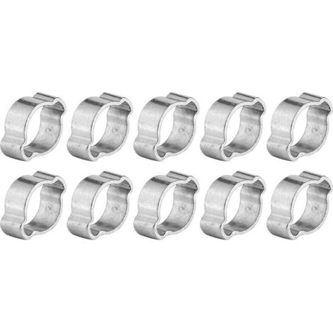 10 verstellbare Edelstahl-Doppelohr-Schlauchschellen (9-11 mm) (1/4)