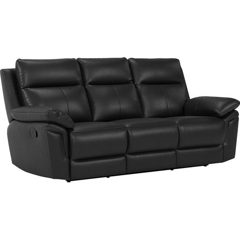Divano relax 3 posti in pelle di bufalo - Nero - PAKITA (1/5)