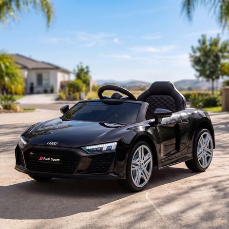 Voiture Électrique Enfants 12V Audi R8 Spyder, Véhicule Électrique, 2 Moteurs, Télécommande 2,4G, Batterie Lithium, Noir (1/5)