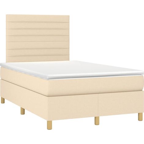 Maison Exclusive - Giroletto a Molle con Materasso Crema 120x190 cm in Tessuto (1/5)