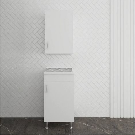 Set mobile bagno/lavanderia ECO con lavatoio 45x50 cm e pensile (1/5)