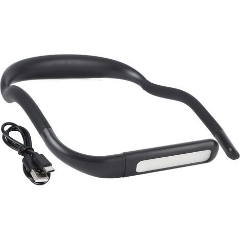 Lampe de Lecture Autour du Cou - LED Mains Libres - Luminosité et Couleur Réglables - Rechargeable USB - Pliable - Pour Livres et Broderie (1/5)