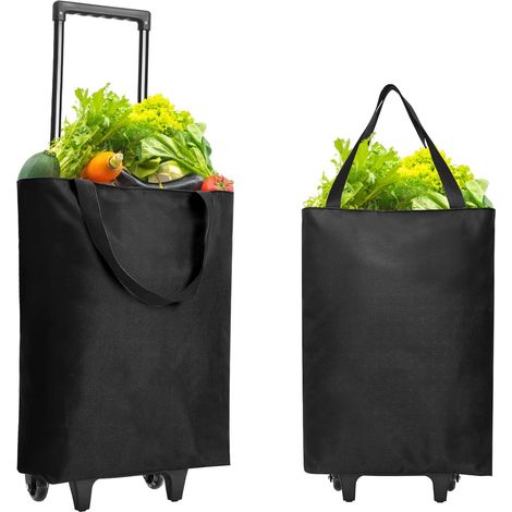 Foldable Shopping Trolley 30L 2 in 1 Large Shopping Bag Shopping Trolley with 2 Wheels Lightweight for Camping and Travel (1/5)