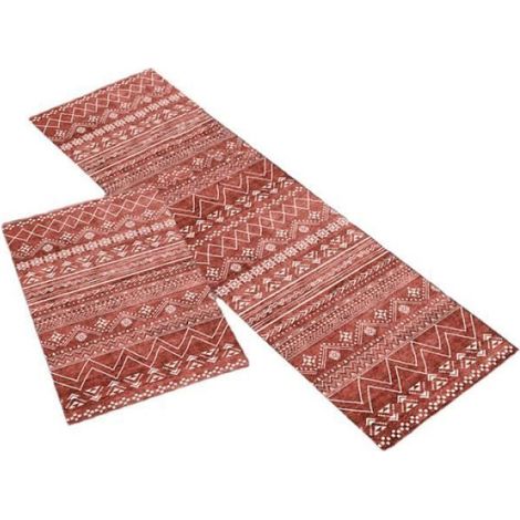 Tapis De Cuisine - Antidérapant Absorbant - Pour Evier Et Salle De Bain - 40x60 cm Et 40x120 cm - Rouge - Lot De 2 (1/3)