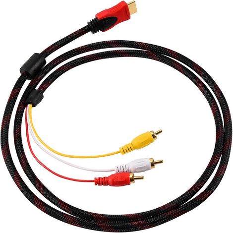 Adaptateur de câble AV HDMI mâle vers RCA vidéo/audio pour PS3, PS4, Xbox One et Wii. (1/5)