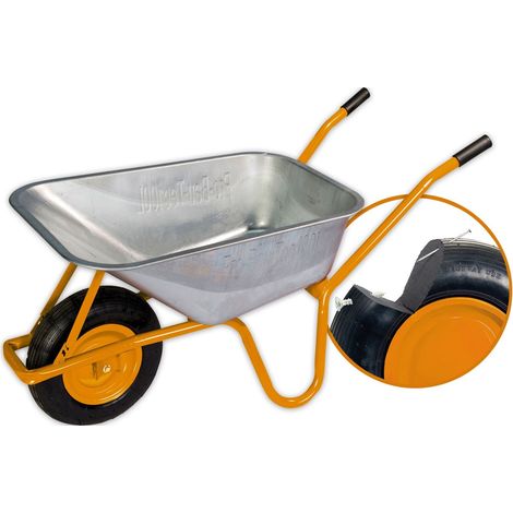 pro-bau-tec Bauschubkarre mit PU-Rad 100 l Tragkraft 160 kg Schubkarren (1/3)