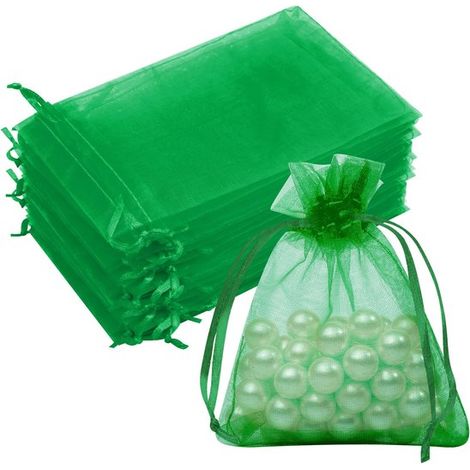 100 Geschenktüten Transparente Organzabeutel Mit Kordelzug Wiederverwendbar Recycelte Beutel für Strand, Geburtstage, Partys, Verlobungen und Fei (1/5)