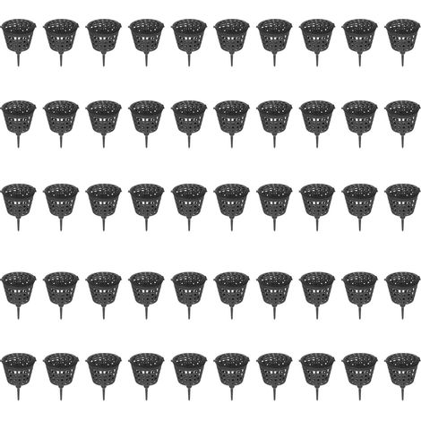 Lot de 50 paniers d'engrais pour bonsaï avec couvercle, pots à nutriments pour plantes de bonsaï, plantes succulentes, orchidées (petit, noir) (1/5)