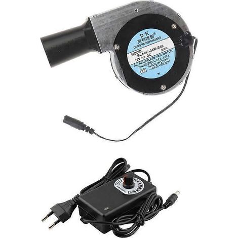 Ventilateur électrique pour fumoir et barbecue 11028, AC100-240V pour DC12V 2A, vitesse réglable (1/5)
