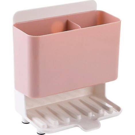 Éponge Rangement Rack Cuisine domestique Nettoyage Chiffon Étagère Conteneur de stockage Racks &Supports (rose)