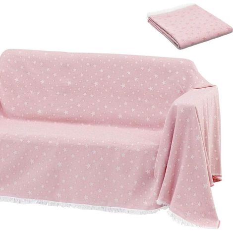 Coperta Copri Divano Piedi Letto Multiuso 230x290cm Fantastia Stelle Rosa