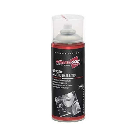 Ambro-Sol - G013 Grasso Multiuso Spray al Litio Hq ad Alte Prestazioni, Bomboletta Spray in Banda Stagnata 100% Riciclabile all'Infinito da 400 ml (1/4)