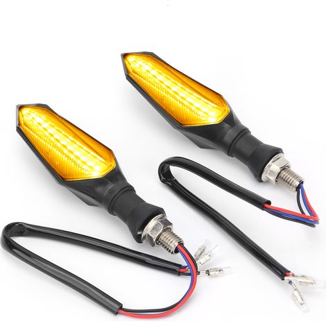 Clignotants LED Moto 2 Pièces 12-15V Feux Ambre et Bleu pour Scooters Électriques Quads (1/5)