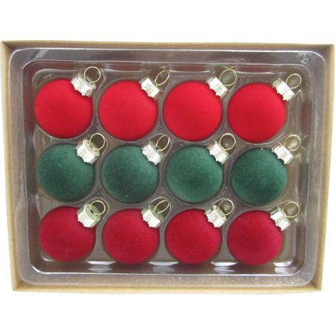Mömax Christbaumkugel-Set Oscar Rot/Dunkelgrün, 12-teilig (1/2)