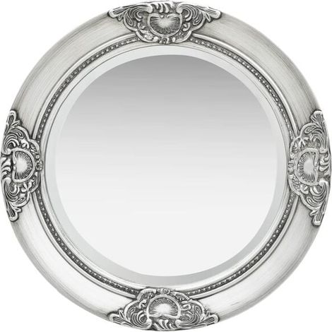 Miroir mural de style baroque, 50 cm, argent (1/5)