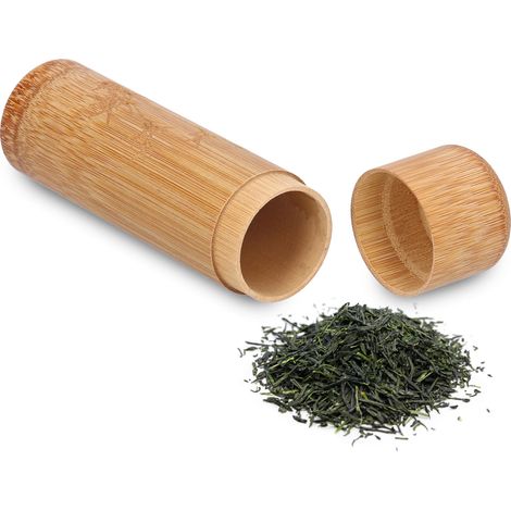 Boîte de Rangement à Thé en Bambou Portable - Récipient pour Thé, Café, Noix - Modèle 2 (1/5)