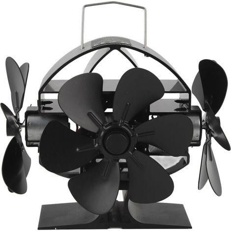 3-Head, 18-Blade Aluminum Stove Fan with 270-Degree Airflow and Protective Handle (1/4)