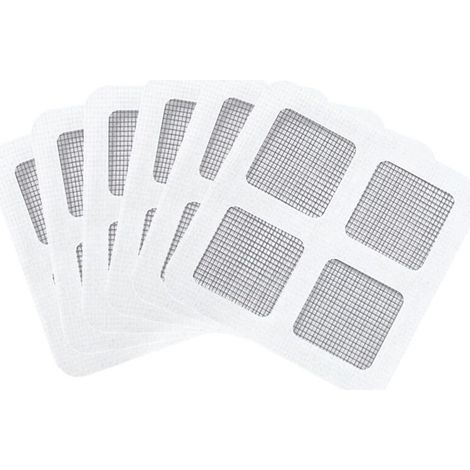 Patch de réparation pour fenêtres et moustiquaires 10 x 10 cm, ruban adhésif auto-adhésif anti-mouches pour rideaux et stores, réparation rapide et invisible (1/4)
