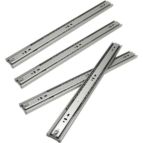 Randaco Guide per cassetti Guide per carichi pesanti con chiusura morbida ad estrazione totale Guide da 45 mm e 650 mm 4 pezzi