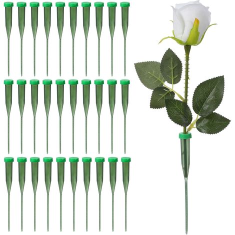 Lot de 30 tubes d'eau florale pour fleurs, tubes d'eau florale verte, 14 cm, fioles avec bouchons en plastique pour arrangements floraux frais, fournitures de fleuriste (1/5)