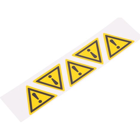 Étiquettes Autocollantes en Pp et Papier Synthétique Lot de 5 de Sécurité Jaune Point D'exclamation et Rappel de Sécurité pour Signalisation des Zones Dangereuses (1/5)