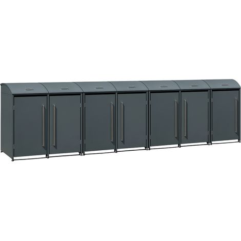 Westmann Metall Mülltonnenbox Moderna 7 7x240 L Anthrazit 83x489x135 cm (1/5)