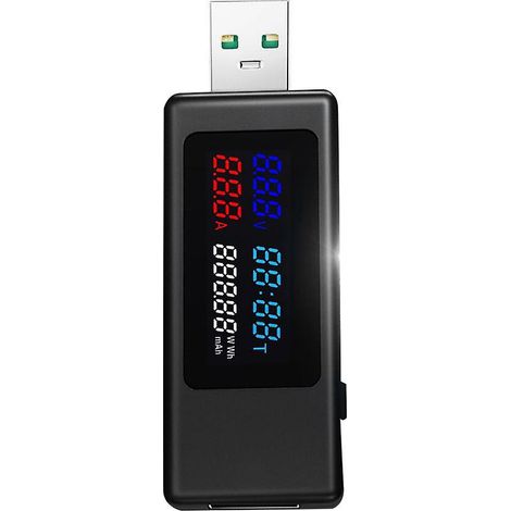 KWS-V30 Multimètre USB 6 en 1 : mesure du courant, de la tension, du temps, de la puissance et de la capacité (1/5)