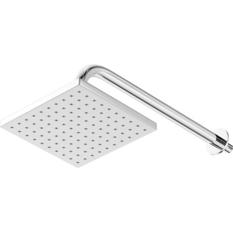 Cubix Polished Chrome Square Fixed Shower Head and Wall Arm (1/5)