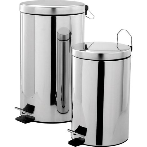 Poubelles à pédale - POUBELLE INOX 5 LITRES - Ø 208 mm - H 325 mm