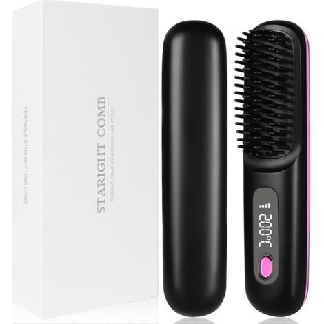 Brush straightening without wire portable 3 temperatures adjustable of 160°C to 200°C Screen LCD Technology ceramic T-GLOSS