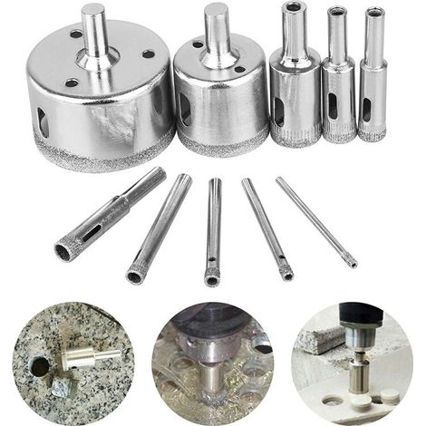 10 stücke Lochsäge Diamant Lochsäge Bohrer Lochsägen Waschbar 3mm-50mm Bohrer, (1/5)