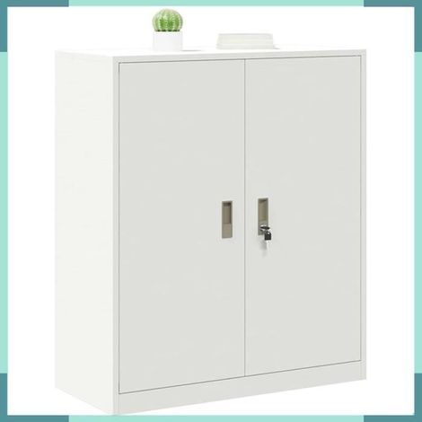891651 Armoire de rangement Blanc 90 x 40 x 105 cm Acier (1/5)