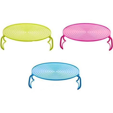Doppelter Mikrowellen-Ablagerost aus Kunststoff, Ofenablage, zufällige Farbe, 3 Stück