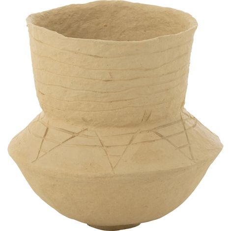 Pot Déco en Papier Mâché "Veda" 45cm Naturel (1/4)