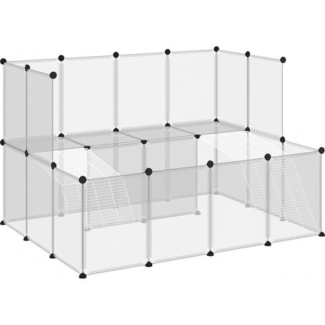 Cage pour petits animaux - Clapier Poulailler pour lapins poulets Transparent 143x107x93 cm PP et Acier BV678166 - BonneVie (1/5)