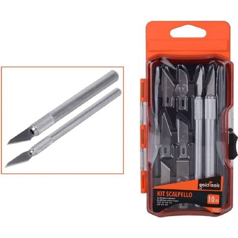 Trade Shop - 10-TEILIGES SET VON SKALPELLSCHNEIDERN PRÄZISIONSMESSER GRAVUR 2 GRIFFE 92200 - (1/2)