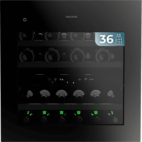 Cecotec Vinoteca Integrable 36 Botellas 60x60cm con Compresor Bolero GrandSommelier Duo 36000 Touch Matt Black Compressor (1/3)