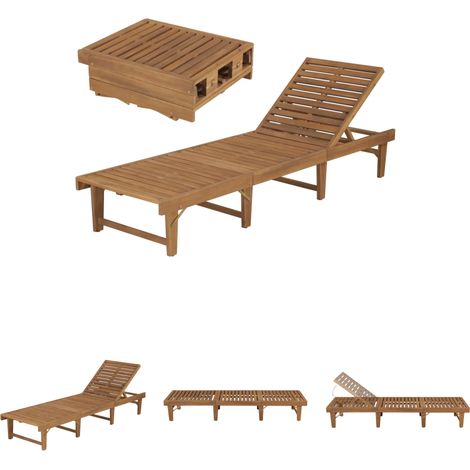 The Living Store - Klappbare Sonnenliege Massivholz Akazie (1/5)